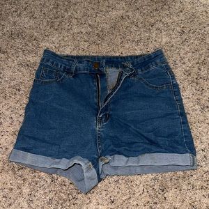 High waisted jean shorts